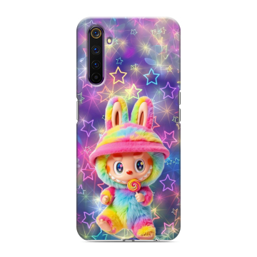 Силиконовый противоударный чехол на Realme 6 Pro с принтом Labubu Лабубу