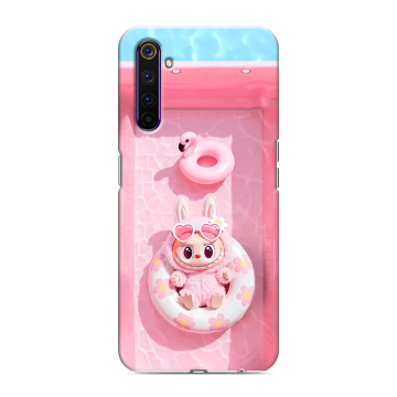 Силиконовый противоударный чехол на Realme 6 Pro с принтом Labubu Лабубу
