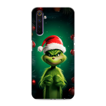 Силиконовый противоударный чехол на Realme 6 Pro с принтом Гринч Новый год Рождество