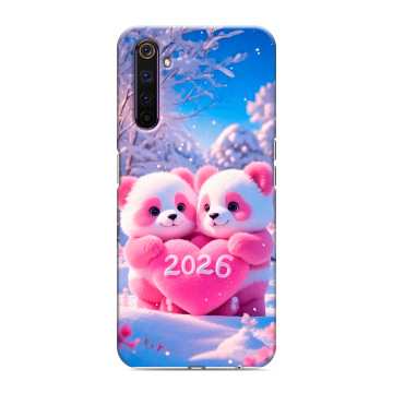Силиконовый противоударный чехол на Realme 6 Pro с принтом Новый год