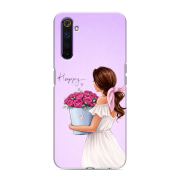 Силиконовый противоударный чехол на Realme 6 Pro с принтом женский Силиконовый противоударный чехол на Realme 6 Pro с принтом женский