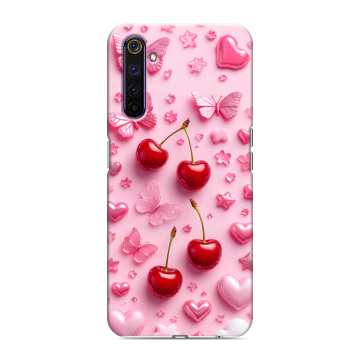 Силиконовый противоударный чехол на Realme 6 Pro с принтом для девочек