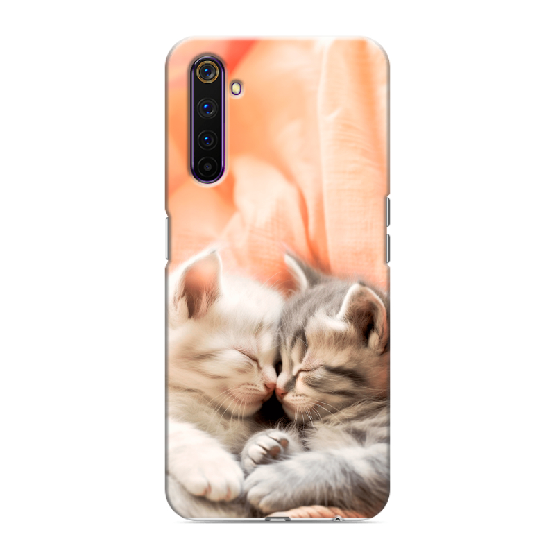 Силиконовый противоударный чехол на Realme 6 Pro с принтом Котята Силиконовый противоударный чехол на Realme 6 Pro с принтом Котята