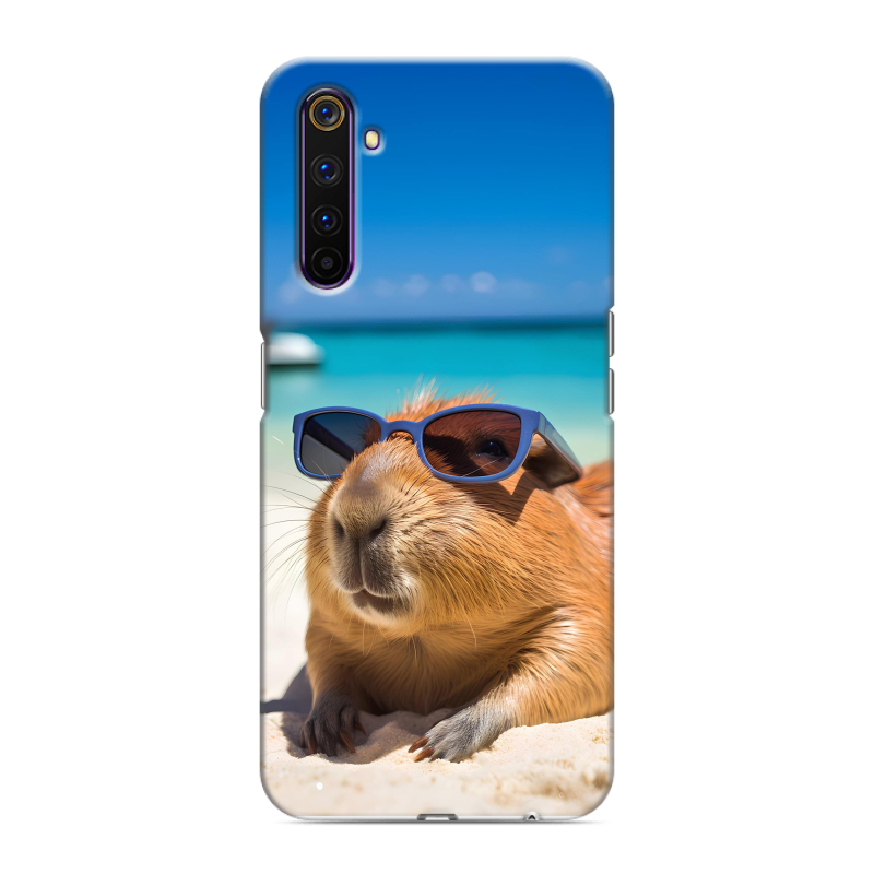 Силиконовый противоударный чехол на Realme 6 Pro с принтом Капибара Силиконовый противоударный чехол на Realme 6 Pro с принтом Капибара