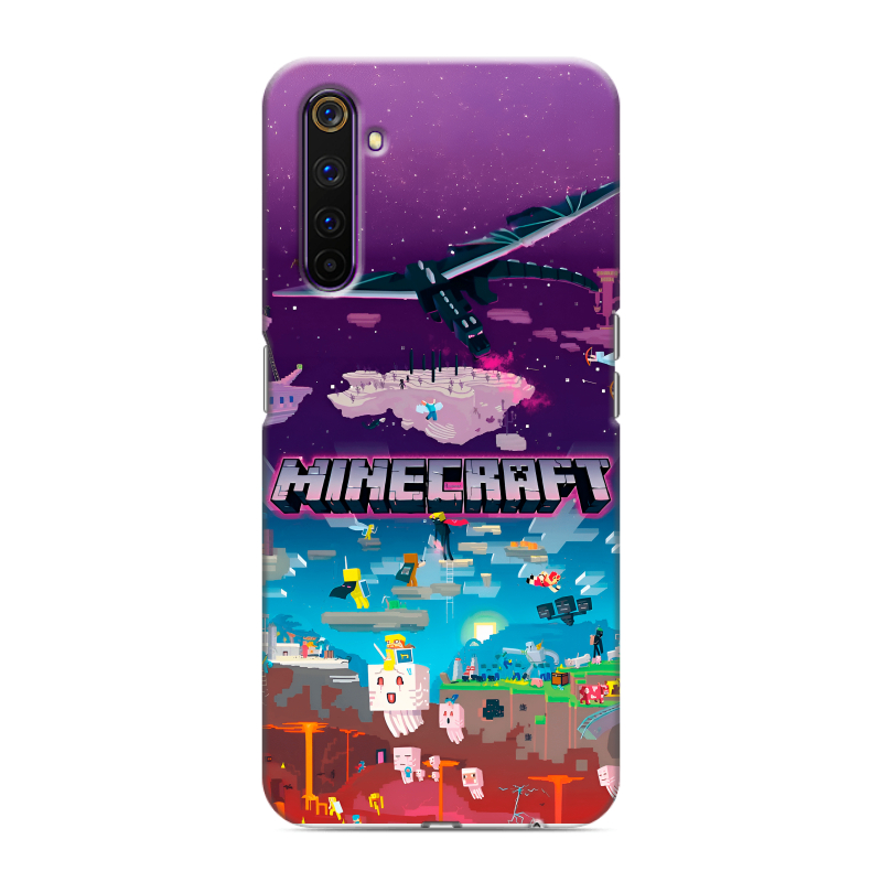 Силиконовый противоударный чехол на Realme 6 Pro с принтом Майнкрафт Minecraft Силиконовый противоударный чехол на Realme 6 Pro с принтом Майнкрафт Minecraft