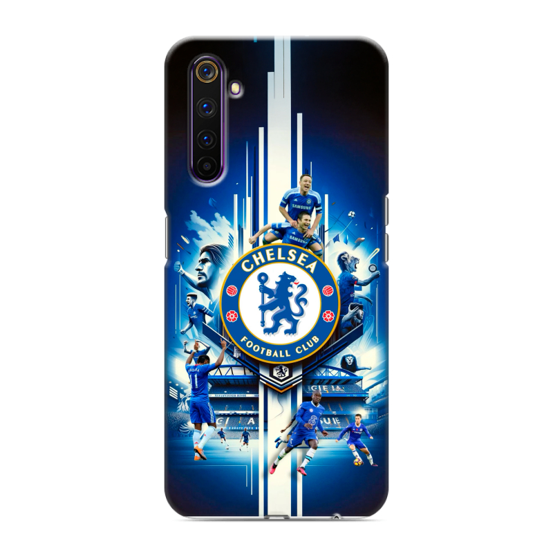 Силиконовый противоударный чехол на Realme 6 Pro с принтом Chelsea Челси Силиконовый противоударный чехол на Realme 6 Pro с принтом Chelsea Челси