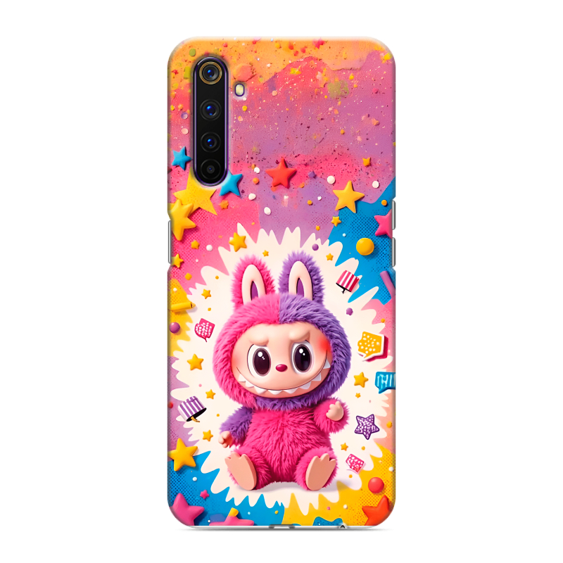 Силиконовый противоударный чехол на Realme 6 Pro с принтом Labubu Лабубу Силиконовый противоударный чехол на Realme 6 Pro с принтом Labubu Лабубу