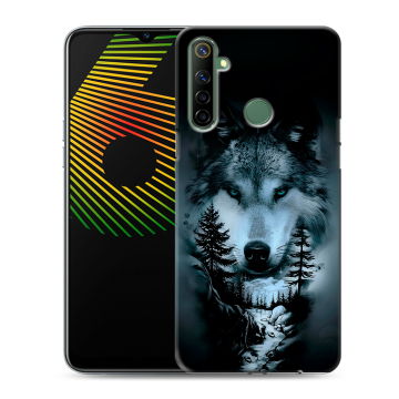 Силиконовый чехол на Realme 6i с принтом Лесной волк