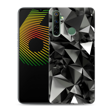 Силиконовый чехол на Realme 6i с принтом Черные кристаллы