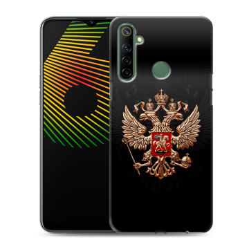 Силиконовый чехол на Realme 6i с принтом Герб России