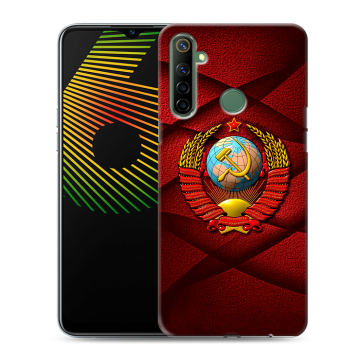 Силиконовый чехол на Realme 6i с принтом Герб СССР