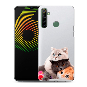 Силиконовый чехол на Realme 6i с принтом Кошки