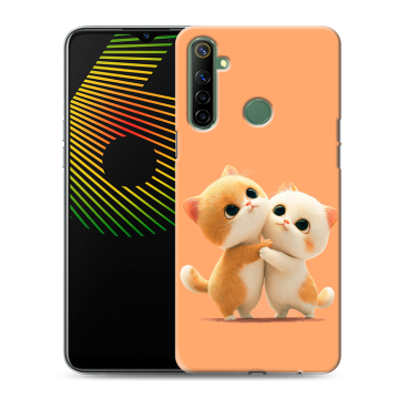 Силиконовый чехол на Realme 6i с принтом Милые котики