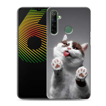 Силиконовый чехол на Realme 6i с принтом Коты