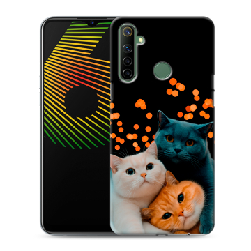 Силиконовый чехол на Realme 6i с принтом Кошки