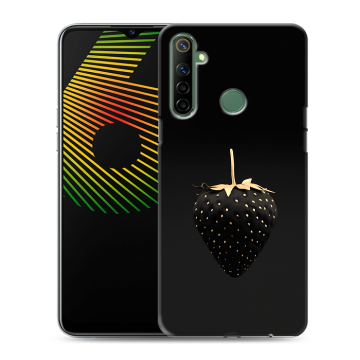 Силиконовый чехол на Realme 6i с принтом Черная клубника