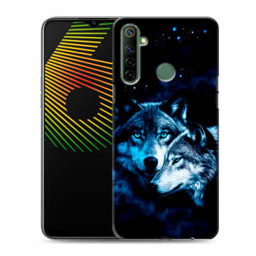 Силиконовый чехол на Realme 6i с принтом Волки