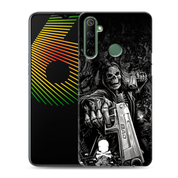 Силиконовый чехол на Realme 6i с принтом Скелет
