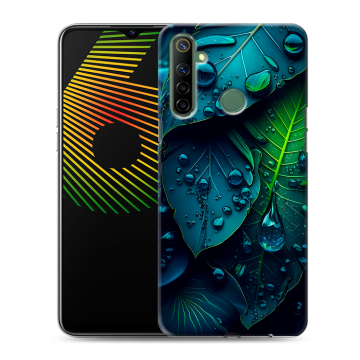 Силиконовый чехол на Realme 6i с принтом Листья