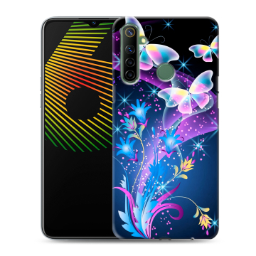 Силиконовый чехол на Realme 6i с принтом Бабочки Силиконовый чехол на Realme 6i с принтом Бабочки