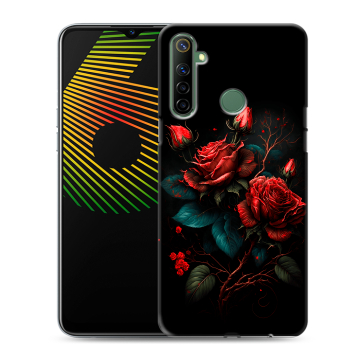 Силиконовый чехол на Realme 6i с принтом Розы красные Силиконовый чехол на Realme 6i с принтом Розы красные