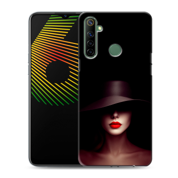 Силиконовый чехол на Realme 6i с принтом Девушка в шляпе Силиконовый чехол на Realme 6i с принтом Девушка в шляпе