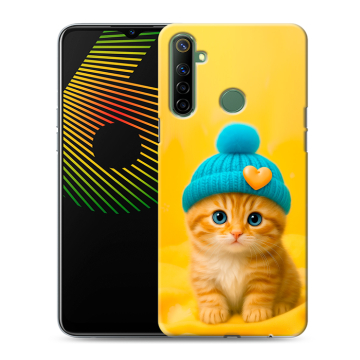 Силиконовый чехол на Realme 6i с принтом Котенок в шапке Силиконовый чехол на Realme 6i с принтом Котенок в шапке