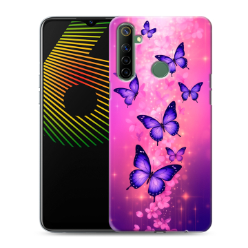 Силиконовый чехол на Realme 6i с принтом Бабочки Силиконовый чехол на Realme 6i с принтом Бабочки