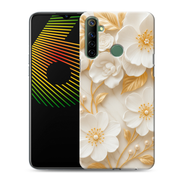 Силиконовый чехол на Realme 6i с принтом Цветы Силиконовый чехол на Realme 6i с принтом Цветы