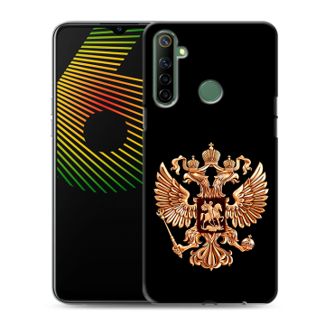 Силиконовый чехол на Realme 6i с принтом Герб России золотой Силиконовый чехол на Realme 6i с принтом Герб России золотой