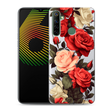 Силиконовый чехол на Realme 6i с принтом Розы Силиконовый чехол на Realme 6i с принтом Розы
