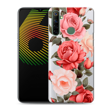 Силиконовый чехол на Realme 6i с принтом Розы Силиконовый чехол на Realme 6i с принтом Розы