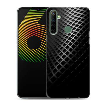 Силиконовый чехол на Realme 6i с принтом Текстура металла Силиконовый чехол на Realme 6i с принтом Текстура металла