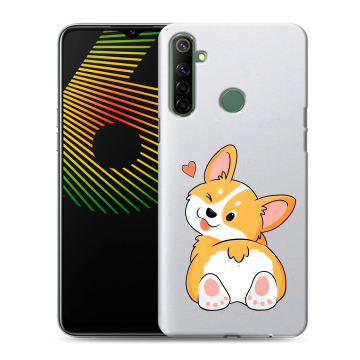 Силиконовый чехол на Realme 6i с принтом Корги Силиконовый чехол на Realme 6i с принтом Корги