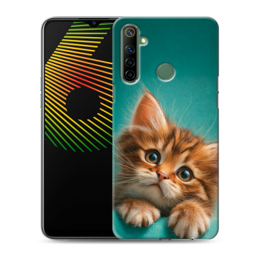 Силиконовый чехол на Realme 6i с принтом котенок Силиконовый чехол на Realme 6i с принтом котенок