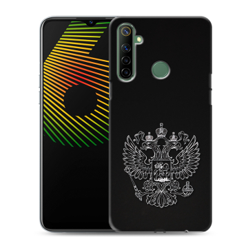 Силиконовый чехол на Realme 6i с принтом Герб России