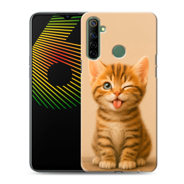Силиконовый чехол на Realme 6i с принтом котенок Силиконовый чехол на Realme 6i с принтом котенок