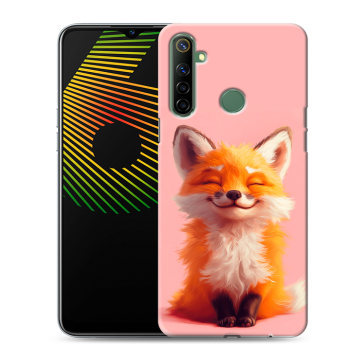 Силиконовый чехол на Realme 6i с принтом милая лиса Силиконовый чехол на Realme 6i с принтом милая лиса