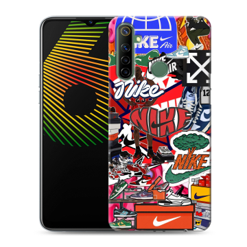 Силиконовый чехол на Realme 6i с принтом Найк Nike яркий Силиконовый чехол на Realme 6i с принтом Найк Nike яркий