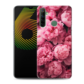 Силиконовый чехол на Realme 6i с принтом цветы пионы Силиконовый чехол на Realme 6i с принтом цветы пионы