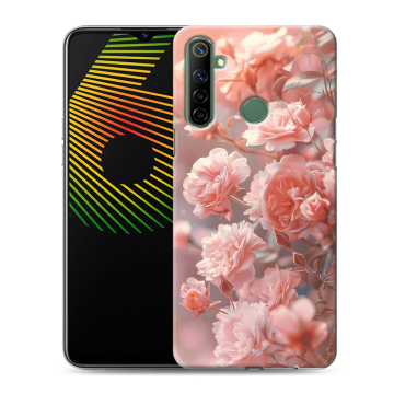 Силиконовый чехол на Realme 6i с принтом Розовые розы Силиконовый чехол на Realme 6i с принтом Розовые розы