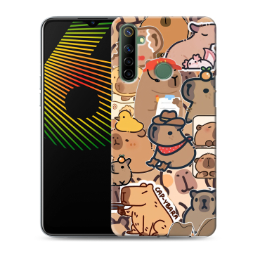 Силиконовый чехол на Realme 6i с принтом капибара Силиконовый чехол на Realme 6i с принтом капибара