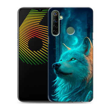 Силиконовый чехол на Realme 6i с принтом бабочки саккура Силиконовый чехол на Realme 6i с принтом бабочки саккура