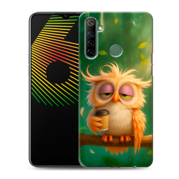 Силиконовый чехол на Realme 6i с принтом сова Силиконовый чехол на Realme 6i с принтом сова