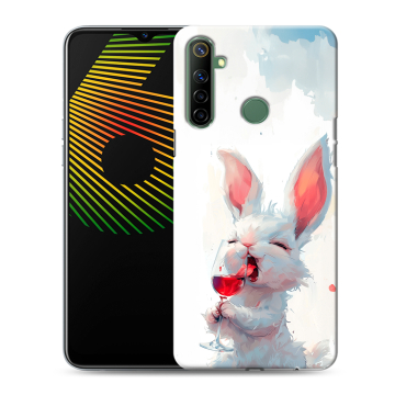 Силиконовый чехол на Realme 6i с принтом кролик зайчик Силиконовый чехол на Realme 6i с принтом кролик зайчик