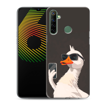 Силиконовый чехол на Realme 6i с принтом утка в очках Силиконовый чехол на Realme 6i с принтом утка в очках