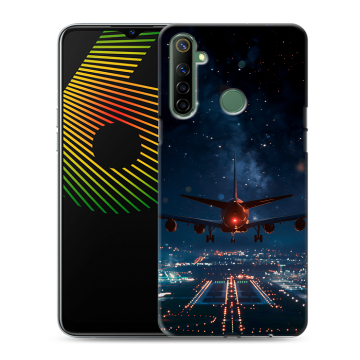Силиконовый чехол на Realme 6i с принтом самолет Силиконовый чехол на Realme 6i с принтом самолет