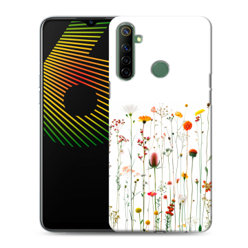Силиконовый чехол на Realme 6i с принтом цветы Силиконовый чехол на Realme 6i с принтом цветы