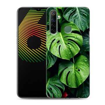 Силиконовый чехол на Realme 6i с принтом Листья Силиконовый чехол на Realme 6i с принтом Листья