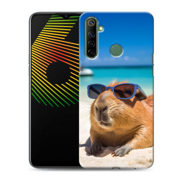 Силиконовый чехол на Realme 6i с принтом Капибара Силиконовый чехол на Realme 6i с принтом Капибара